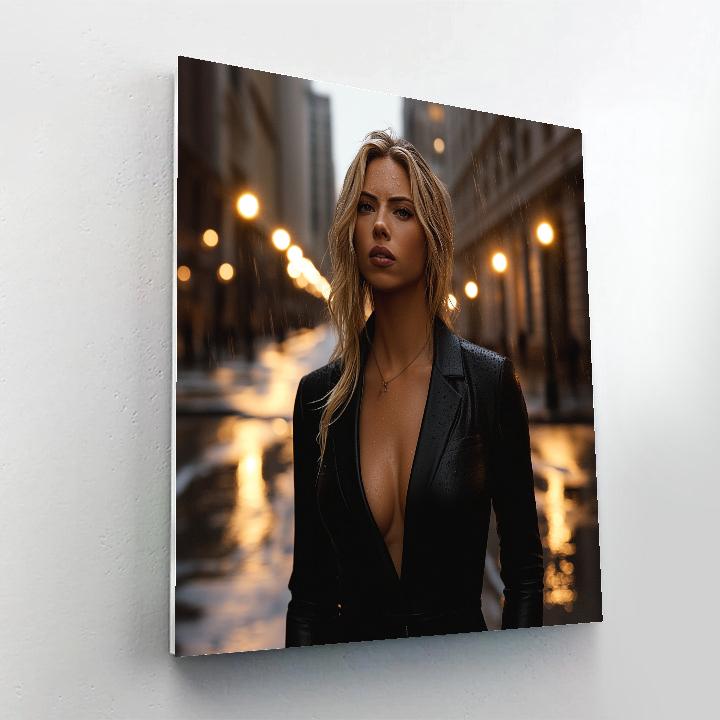 Scarlett Johansson: The Quiet Shadow Of The Night Operative paint by number