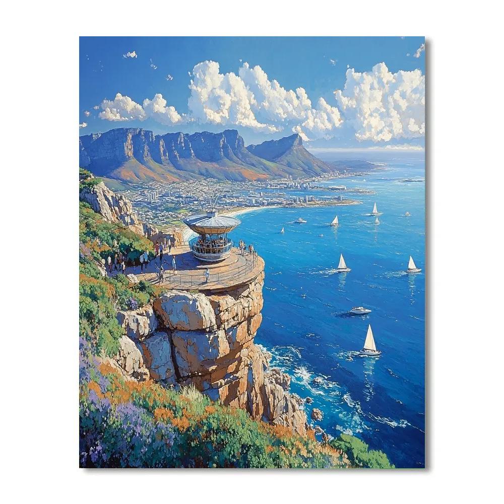 Table Mountain Cableway Panorama Cape Town South Africa paint by numbers