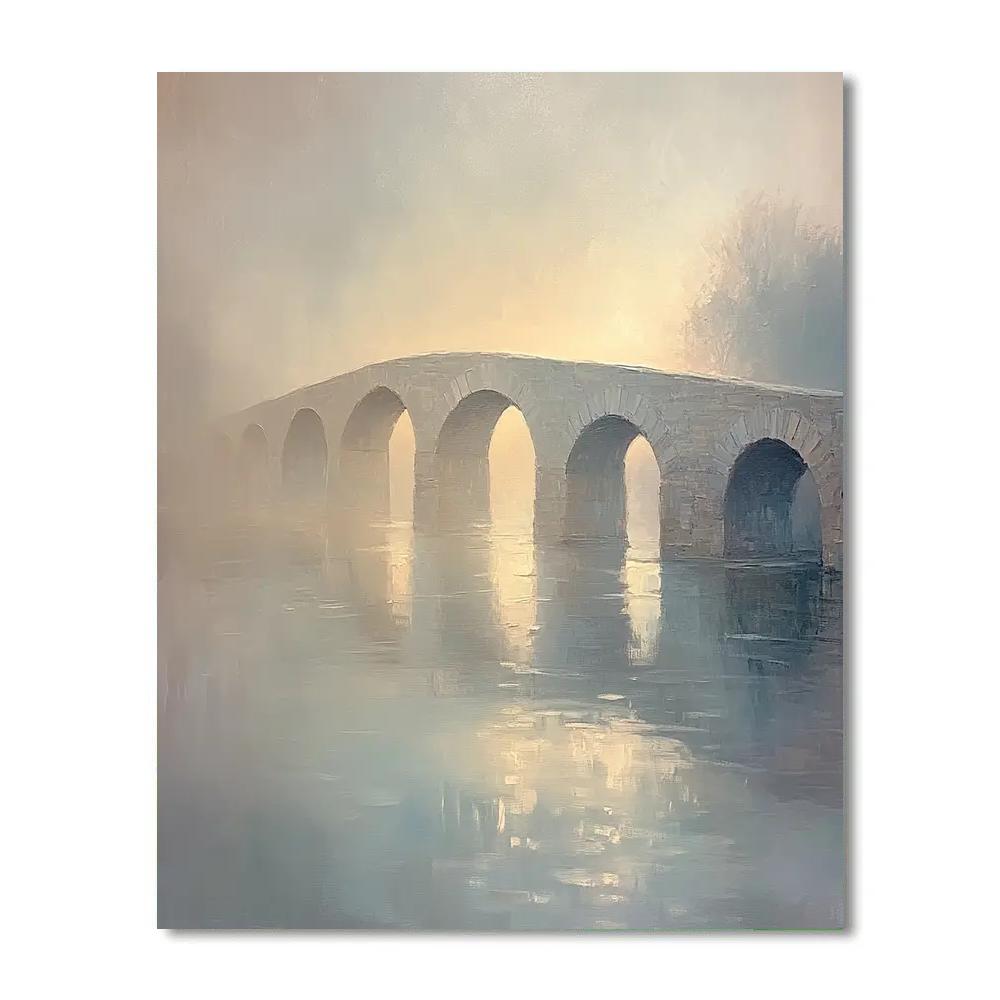 Monet Inspired Foggy City Bridge Painting by numbers kit
