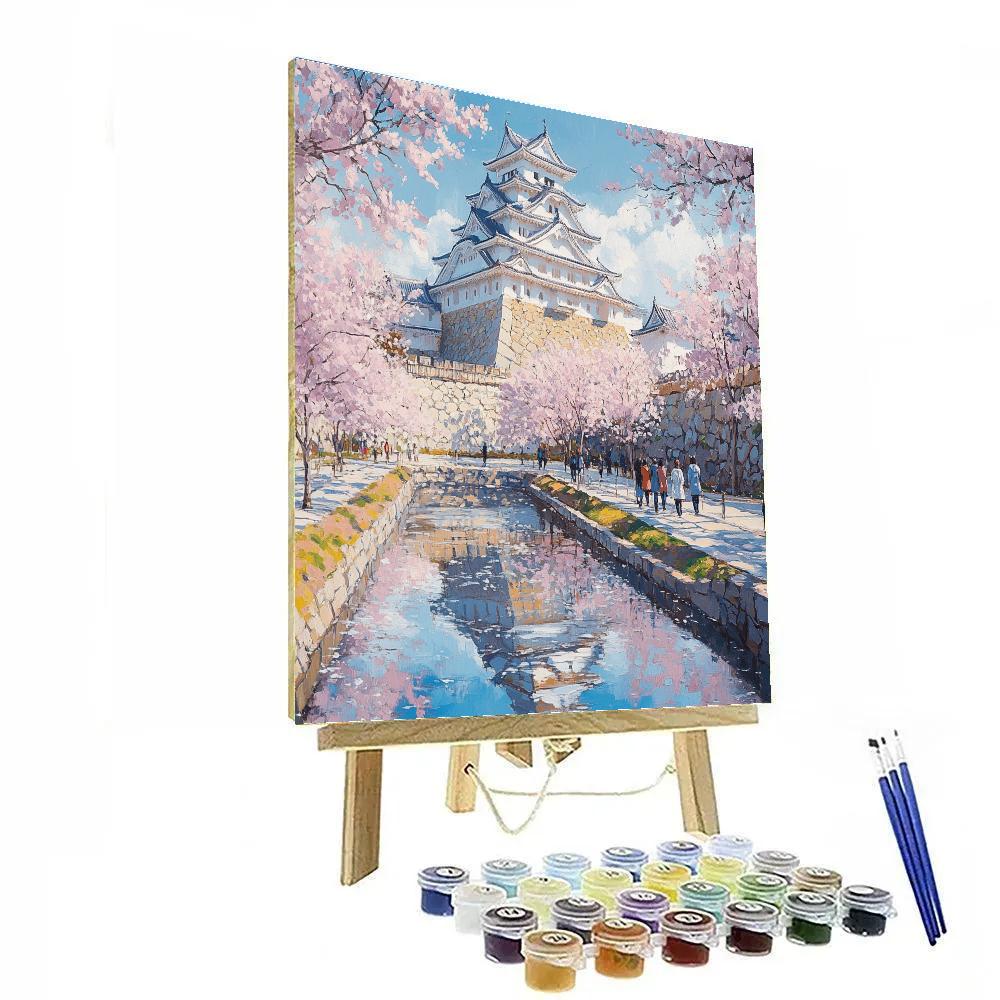 Himeji Castle White Heron View Himeji Japan paint by color