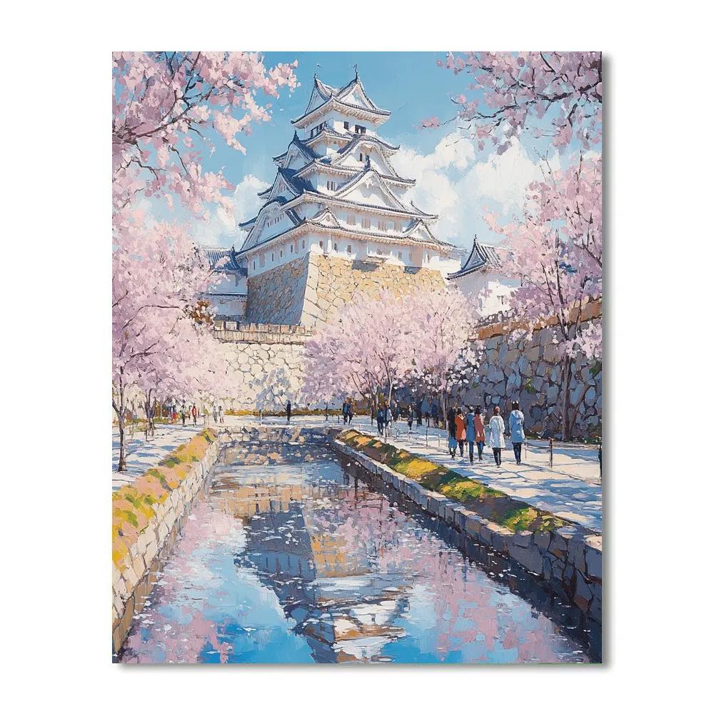 Himeji Castle White Heron View Himeji Japan paint by color