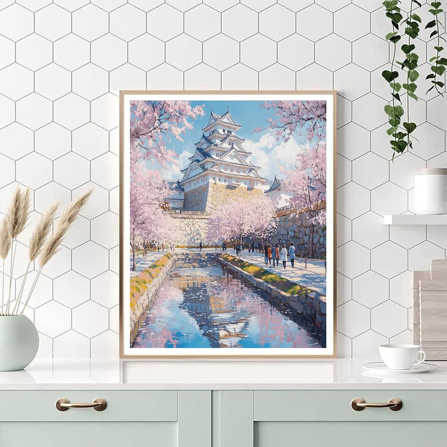 Himeji Castle White Heron View Himeji Japan paint by color