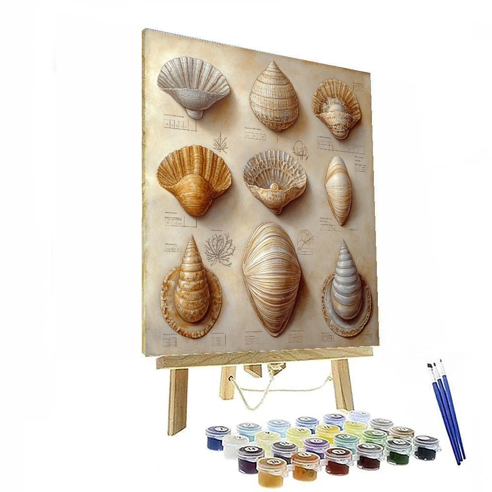 Leonardo Da Vinci Inspired Oceanic Fossil Studies paint by number