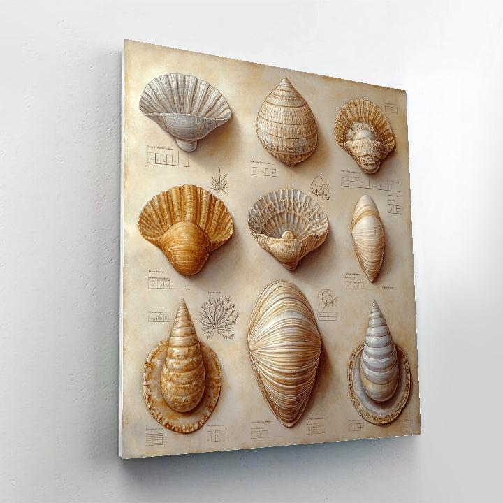 Leonardo Da Vinci Inspired Oceanic Fossil Studies paint by number
