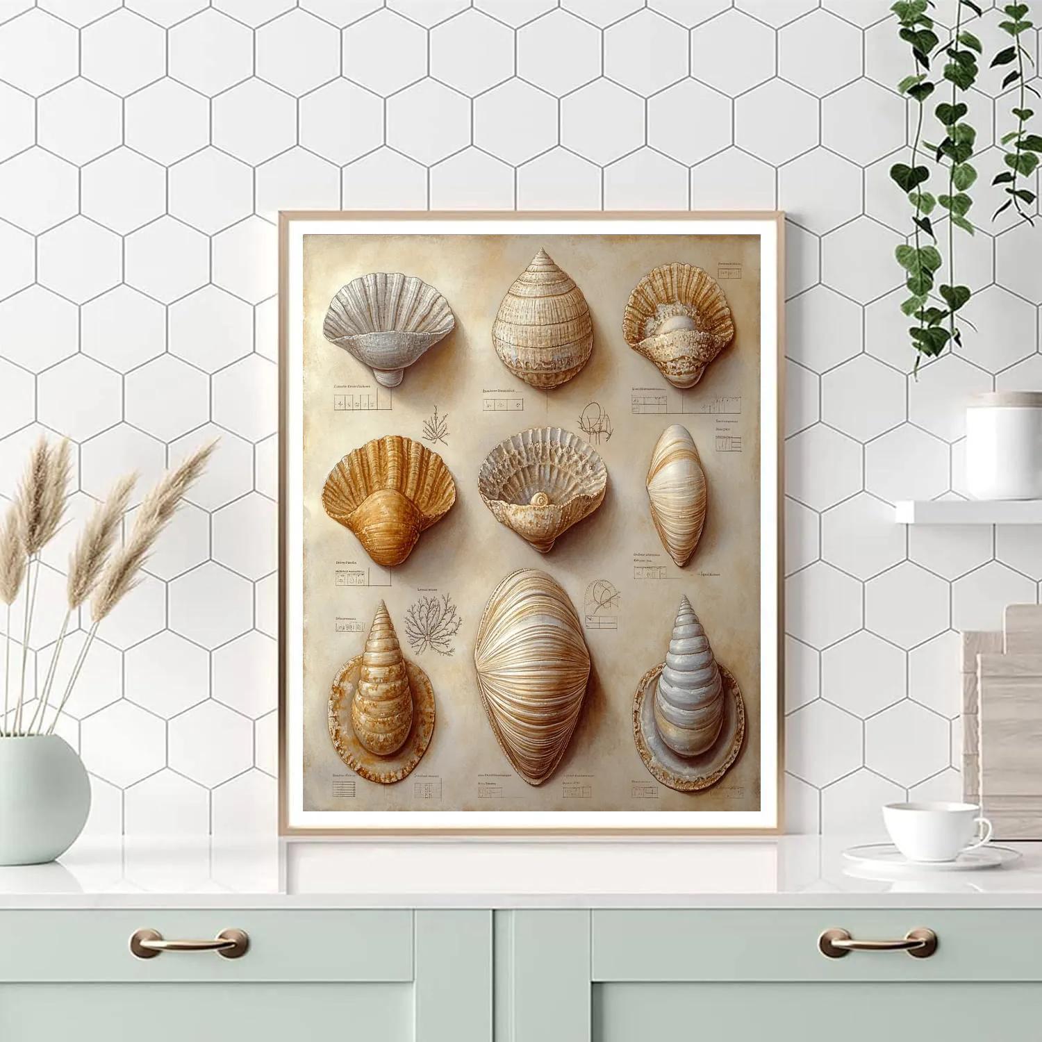 Leonardo Da Vinci Inspired Oceanic Fossil Studies paint by number