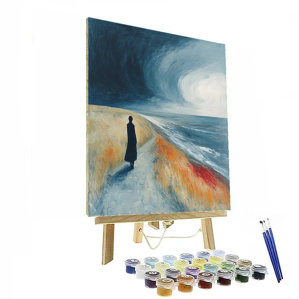 Edvard Munch Inspired Lonely Beach Paint by numbers art