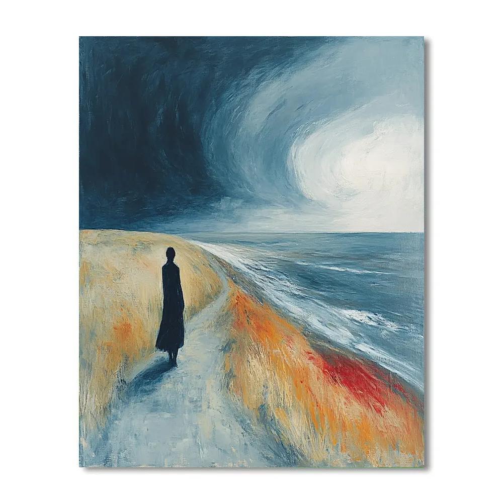 Edvard Munch Inspired Lonely Beach Paint by numbers art