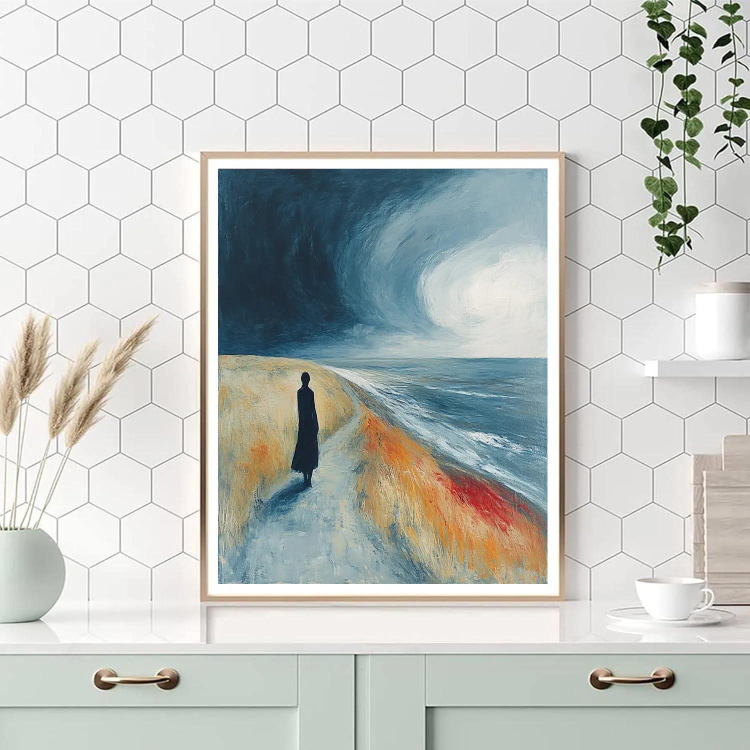 Edvard Munch Inspired Lonely Beach Paint by numbers art