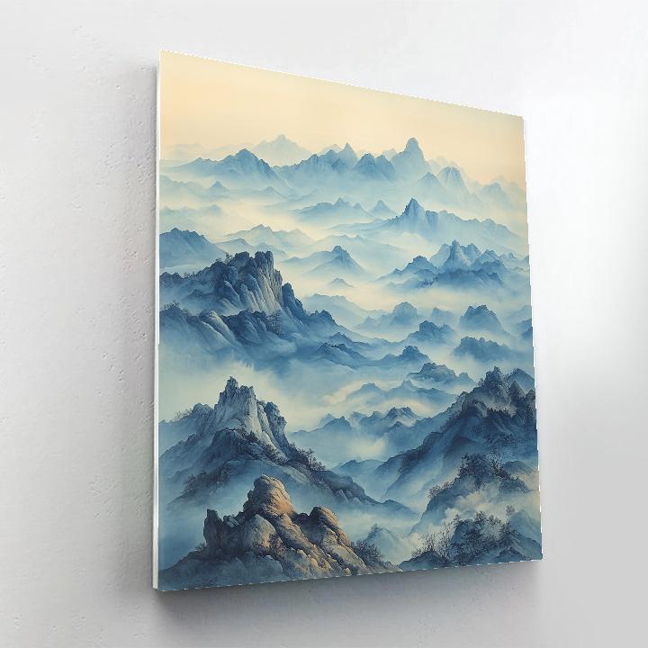 Leonardo Da Vinci Inspired Mountainous Mistscape Numbered painting kits