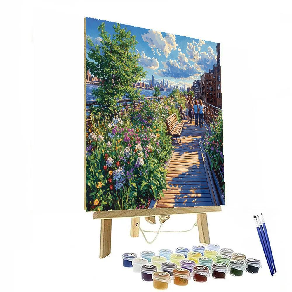Tranquil Green Oasis At The High Line New York City USA paint by numbers