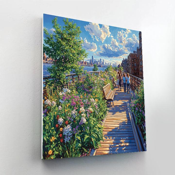 Tranquil Green Oasis At The High Line New York City USA paint by numbers