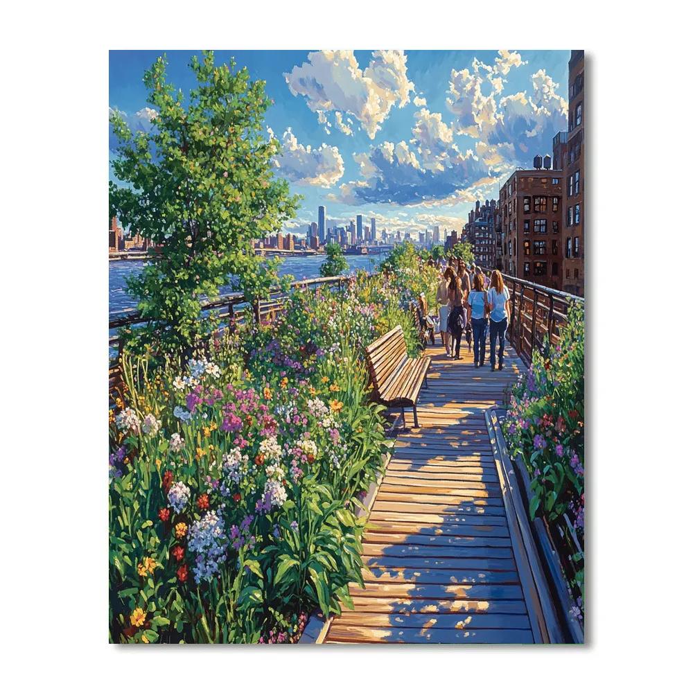 Tranquil Green Oasis At The High Line New York City USA paint by numbers