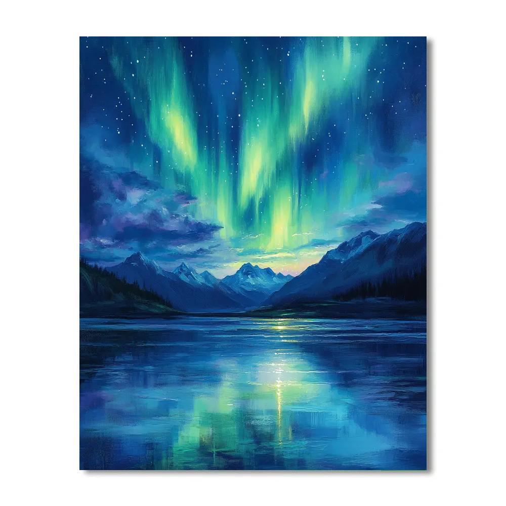 Leonardo Da Vinci Inspired Celestial Aurora painting number kit
