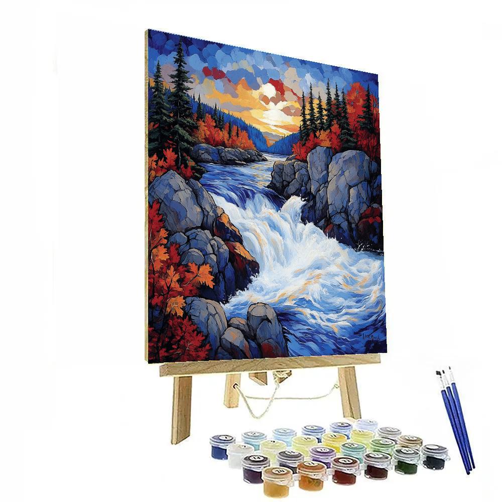 A.Y. Jackson Inspired Quebec River Rapids Paint by numbers art