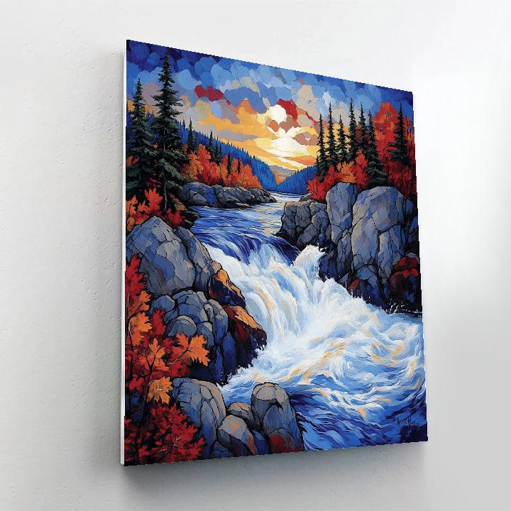 A.Y. Jackson Inspired Quebec River Rapids Paint by numbers art