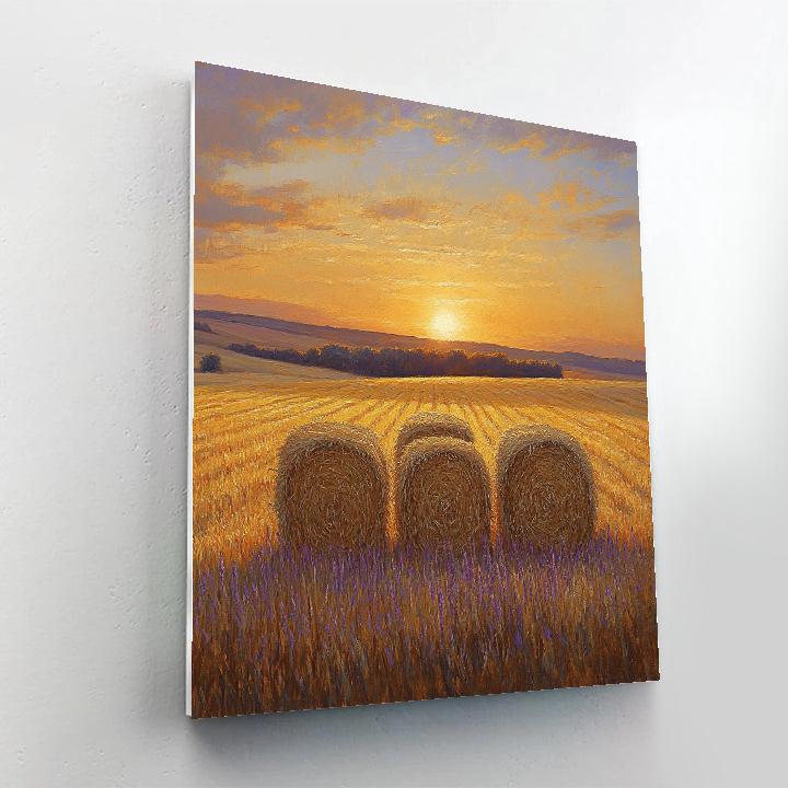 Claude Monet Inspired Haystacks Twilight Glow painting number kit