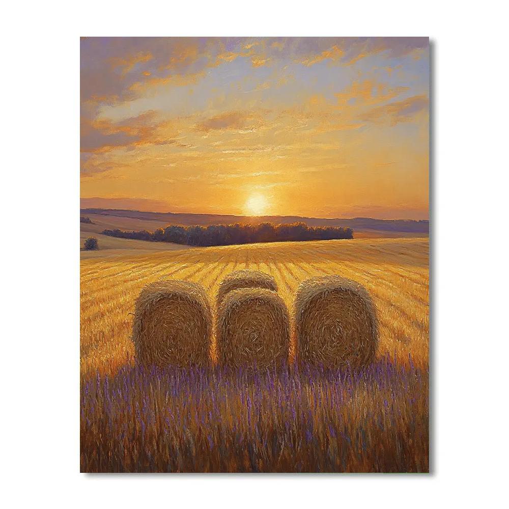 Claude Monet Inspired Haystacks Twilight Glow painting number kit