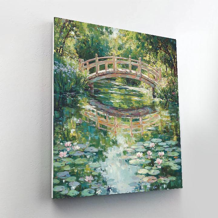 Claude Monet Inspired Giverny Bridge Dawn Reflection Paint by numbers art