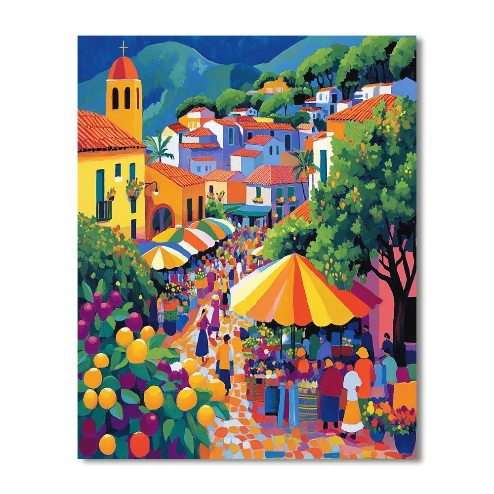 Henri Matisse Inspired Market Color Burst Number painting