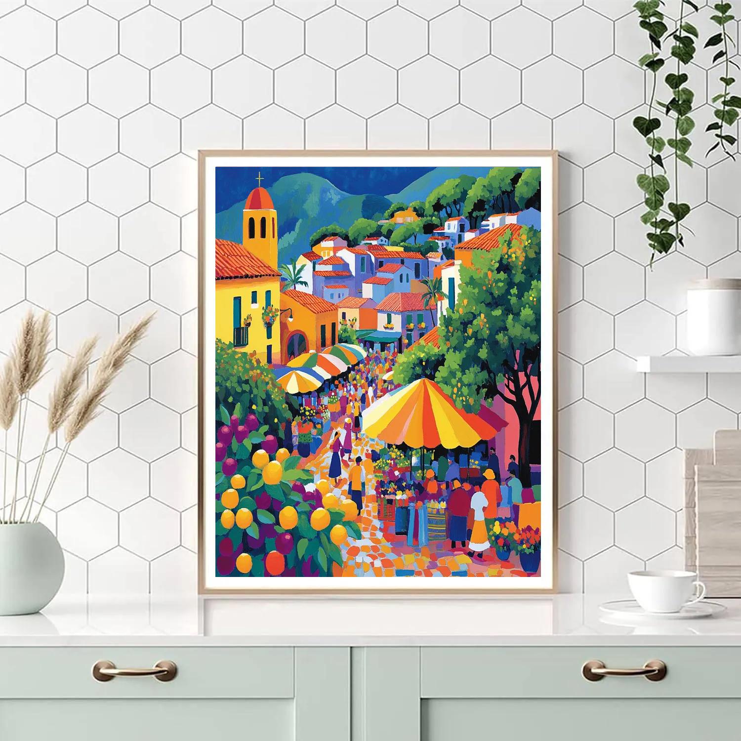 Henri Matisse Inspired Market Color Burst Number painting
