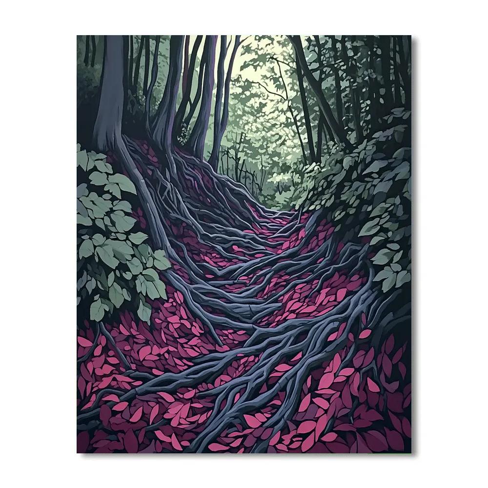 Arthur Lismer Inspired Twisted Roots And Tangle Of Undergrowth DIY paint by numbers