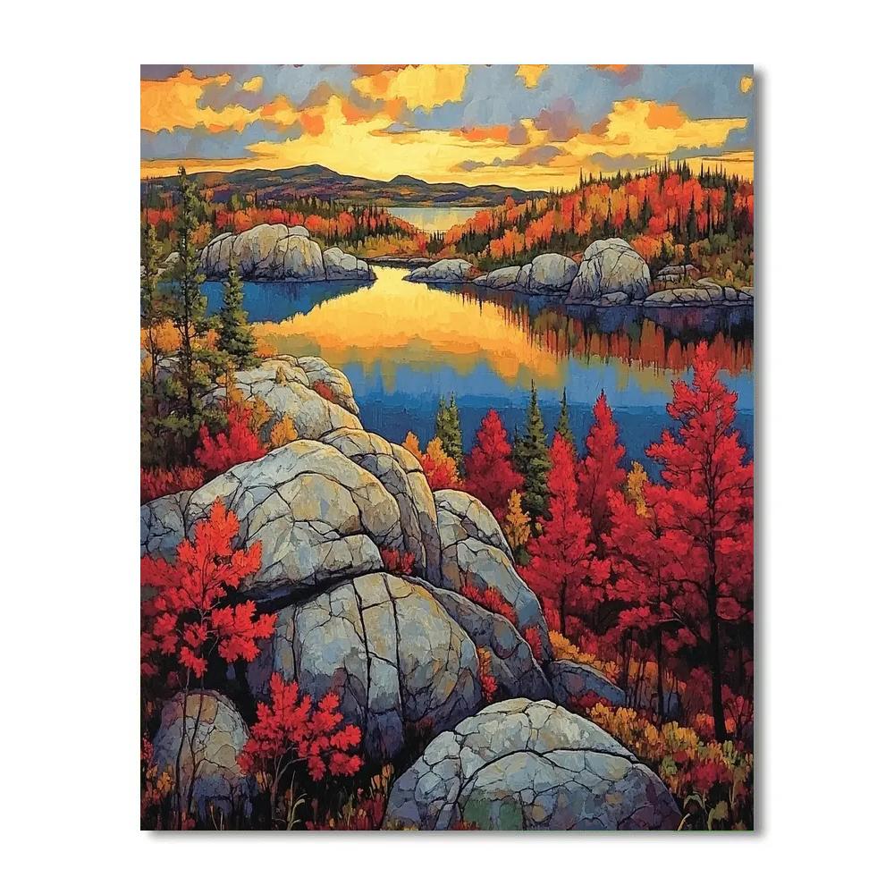A.Y. Jackson Inspired Algonquin Granite Chorus painting number kit