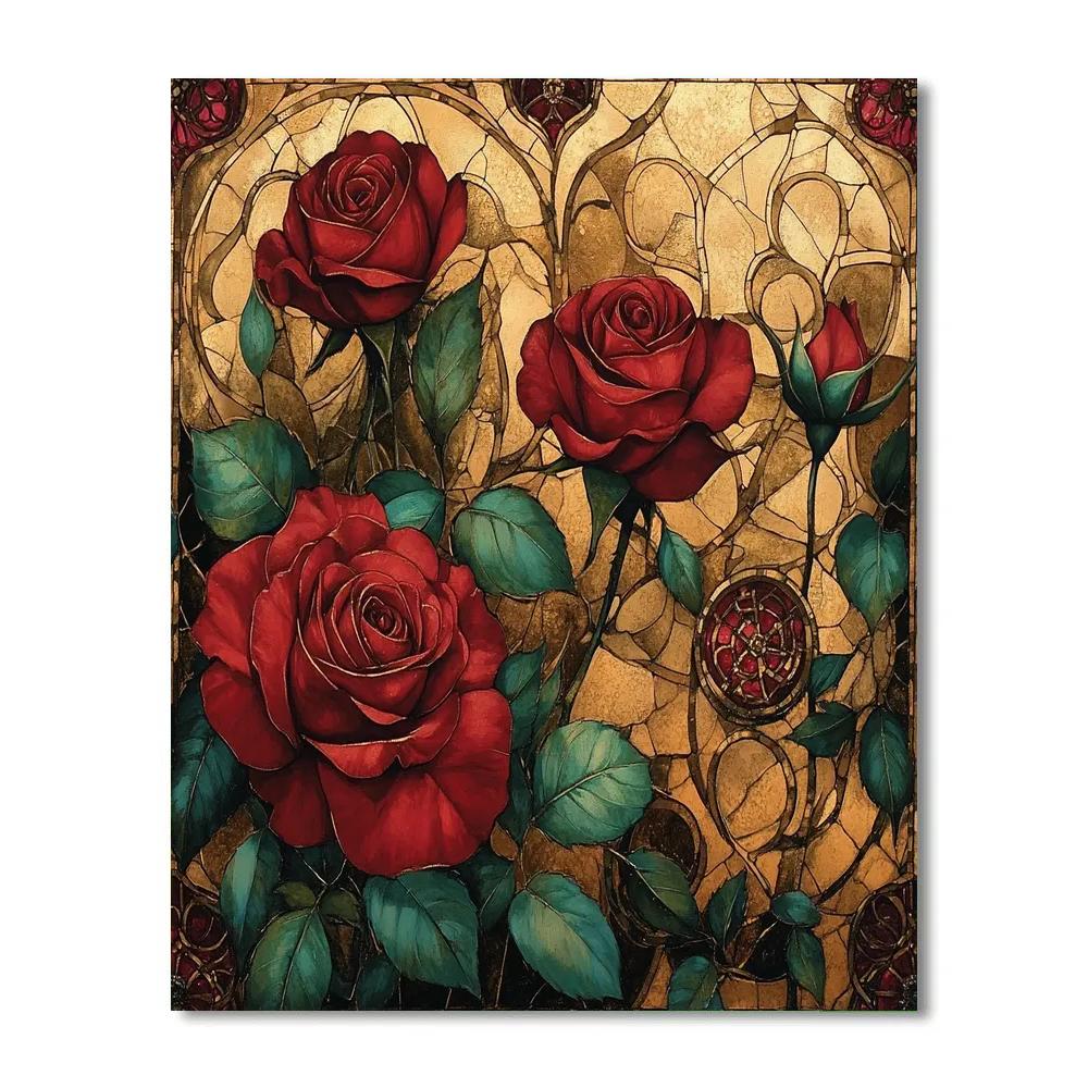 Gustave Klimt Inspired Garden Of Roses painting number kit