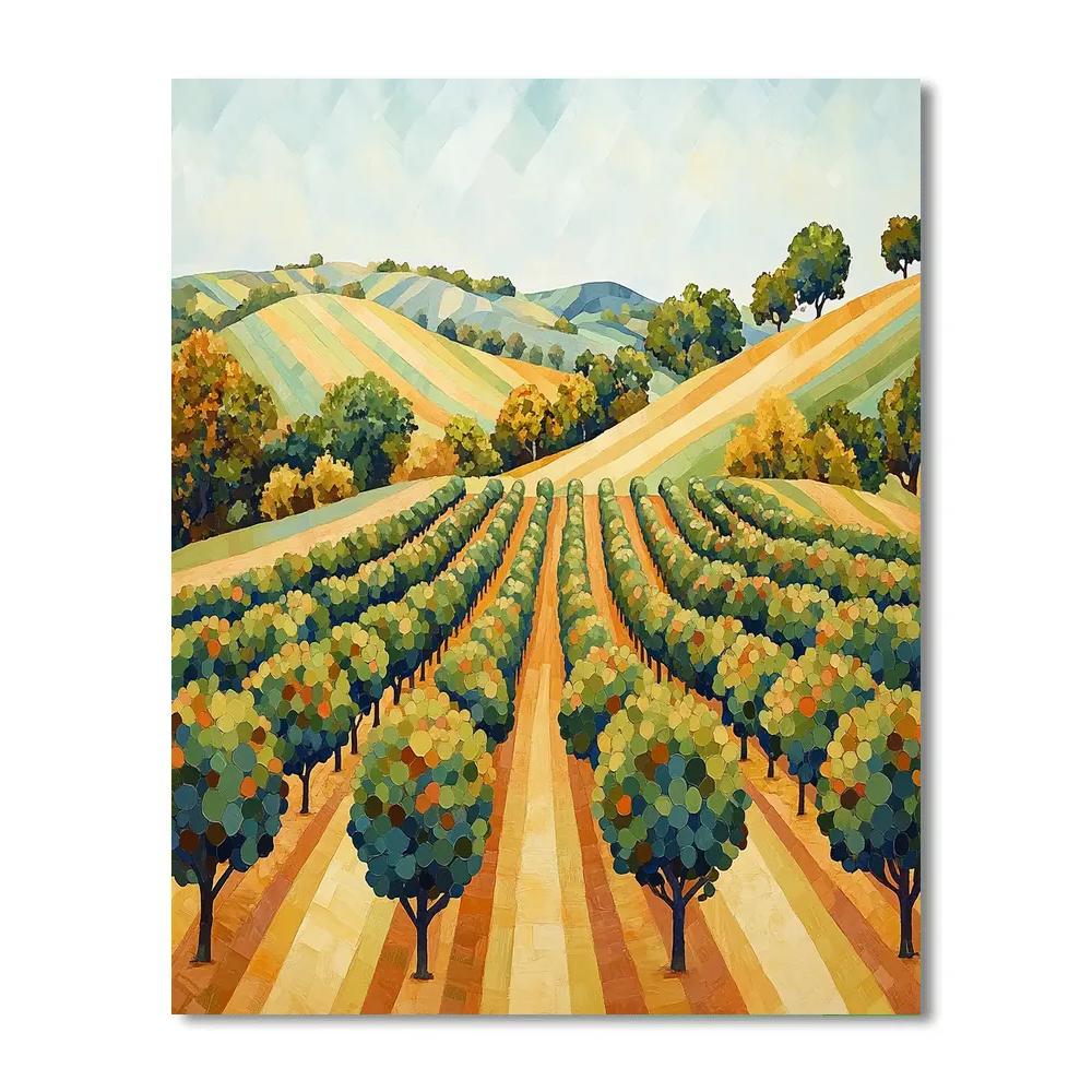 Paul Cezanne Inspired Orchard Landscape Numbered painting kits