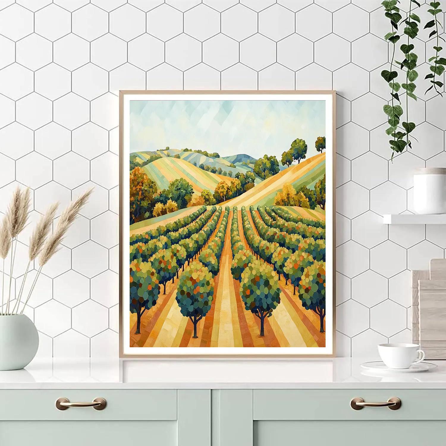 Paul Cezanne Inspired Orchard Landscape Numbered painting kits