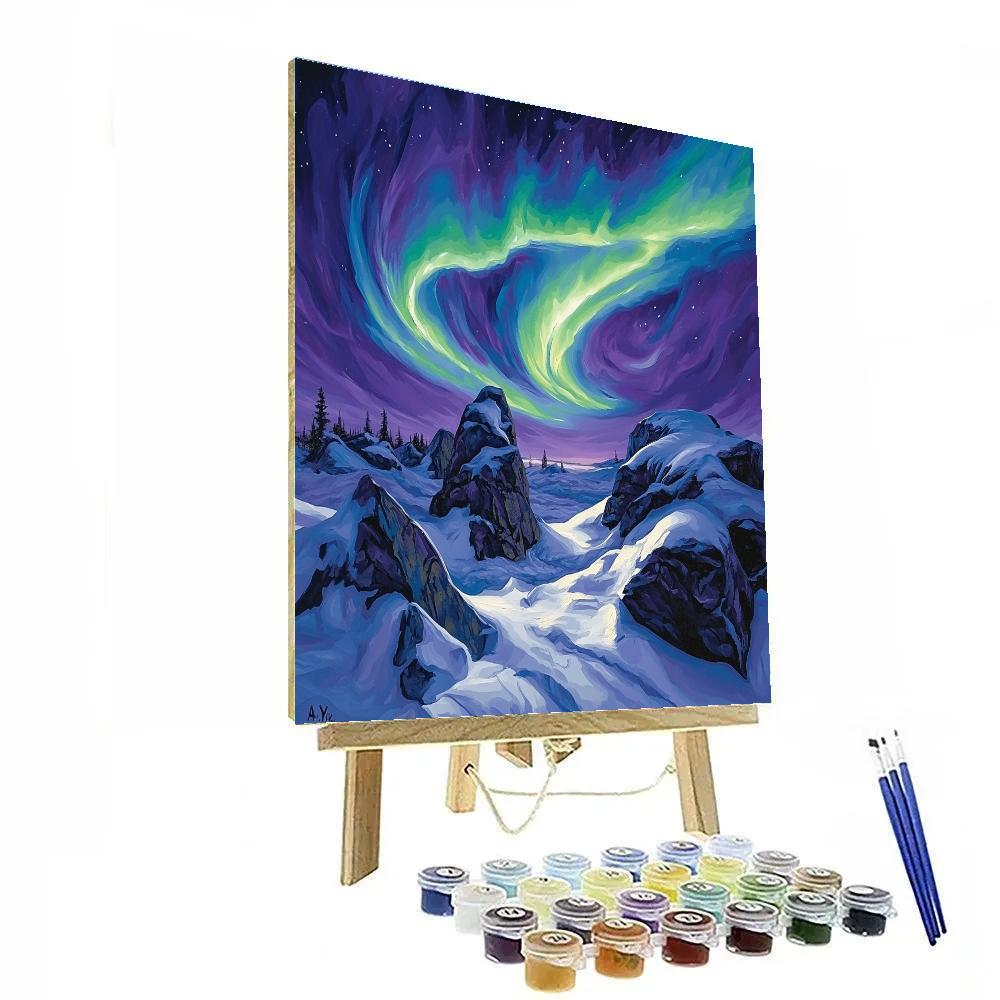 A Y Jackson Inspired Arctic Aurora Rocks Painting by numbers kit