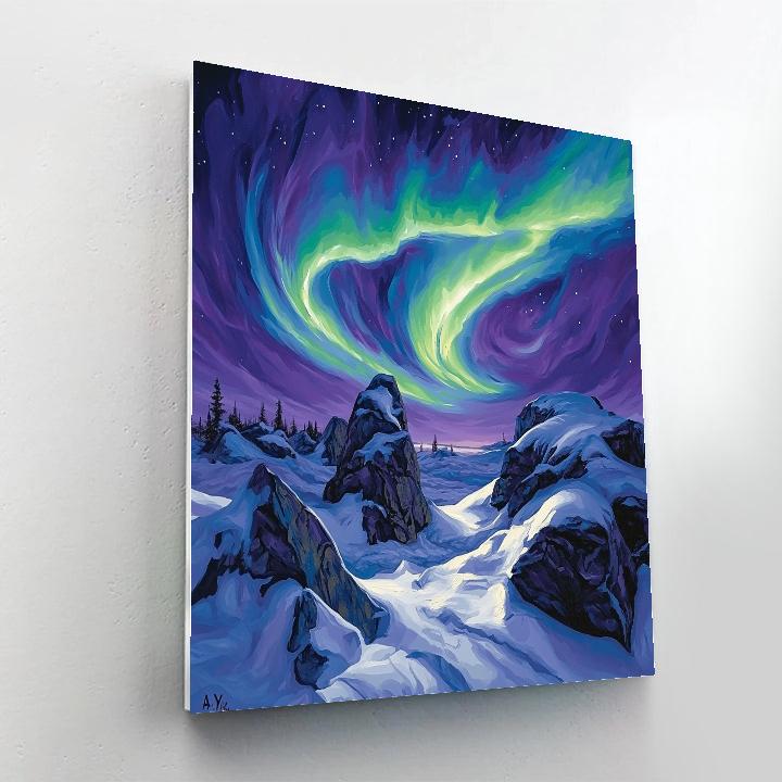 A Y Jackson Inspired Arctic Aurora Rocks Painting by numbers kit
