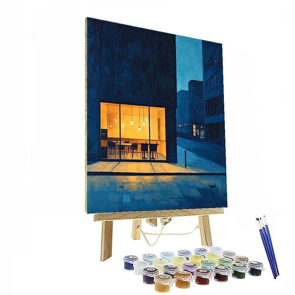 Edward Hopper Inspired Quiet Cafe At Dusk Painting by numbers kit