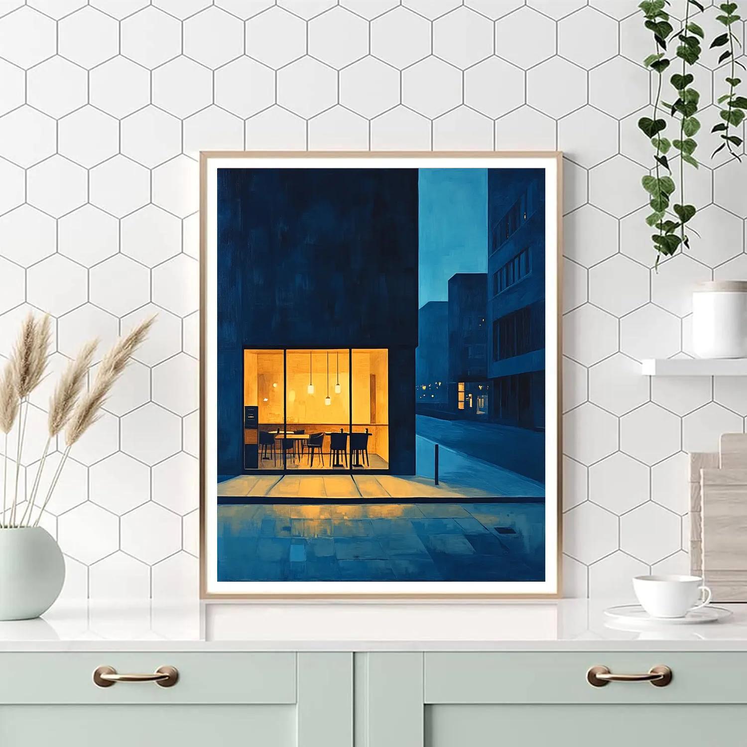 Edward Hopper Inspired Quiet Cafe At Dusk Painting by numbers kit
