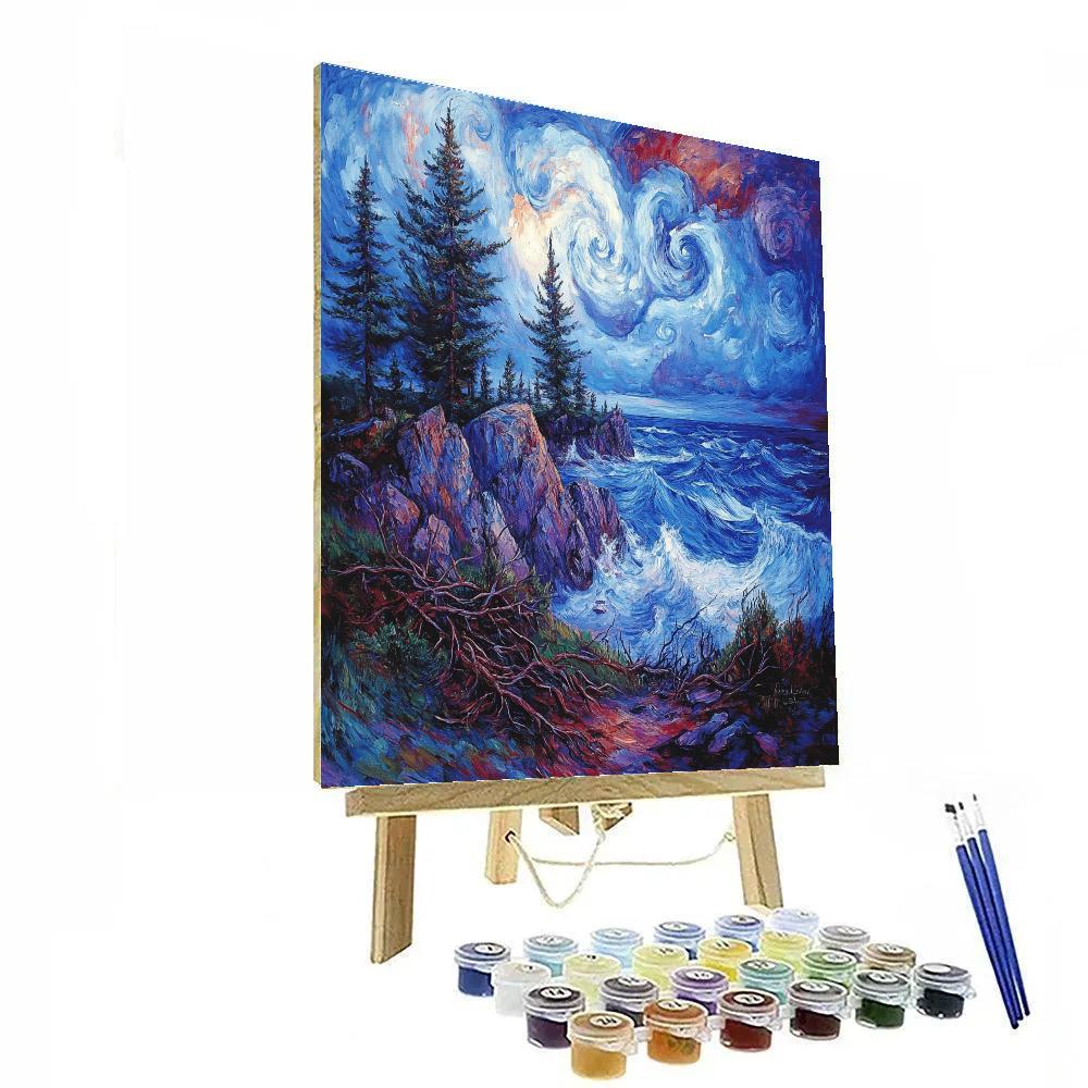 Arthur Lismer Inspired Storm Over Georgian Bay paint by color