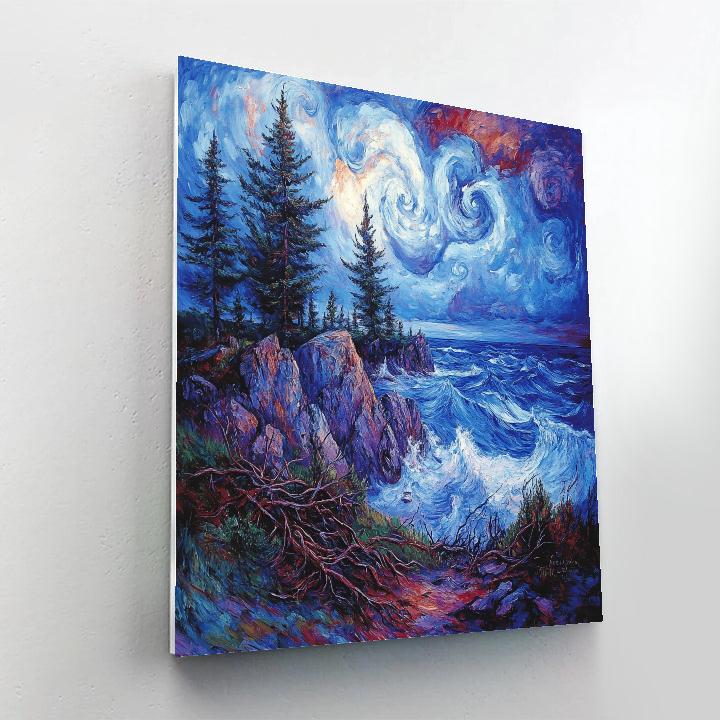 Arthur Lismer Inspired Storm Over Georgian Bay paint by color