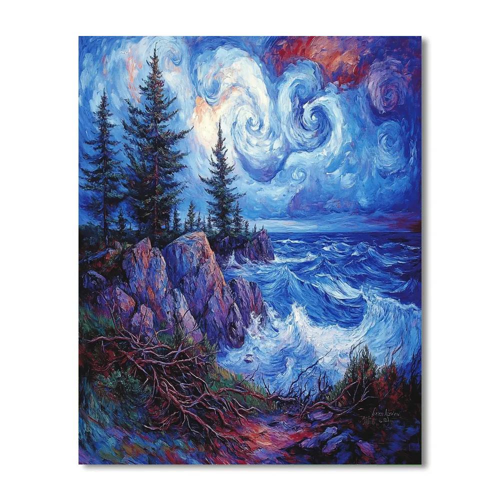 Arthur Lismer Inspired Storm Over Georgian Bay paint by color