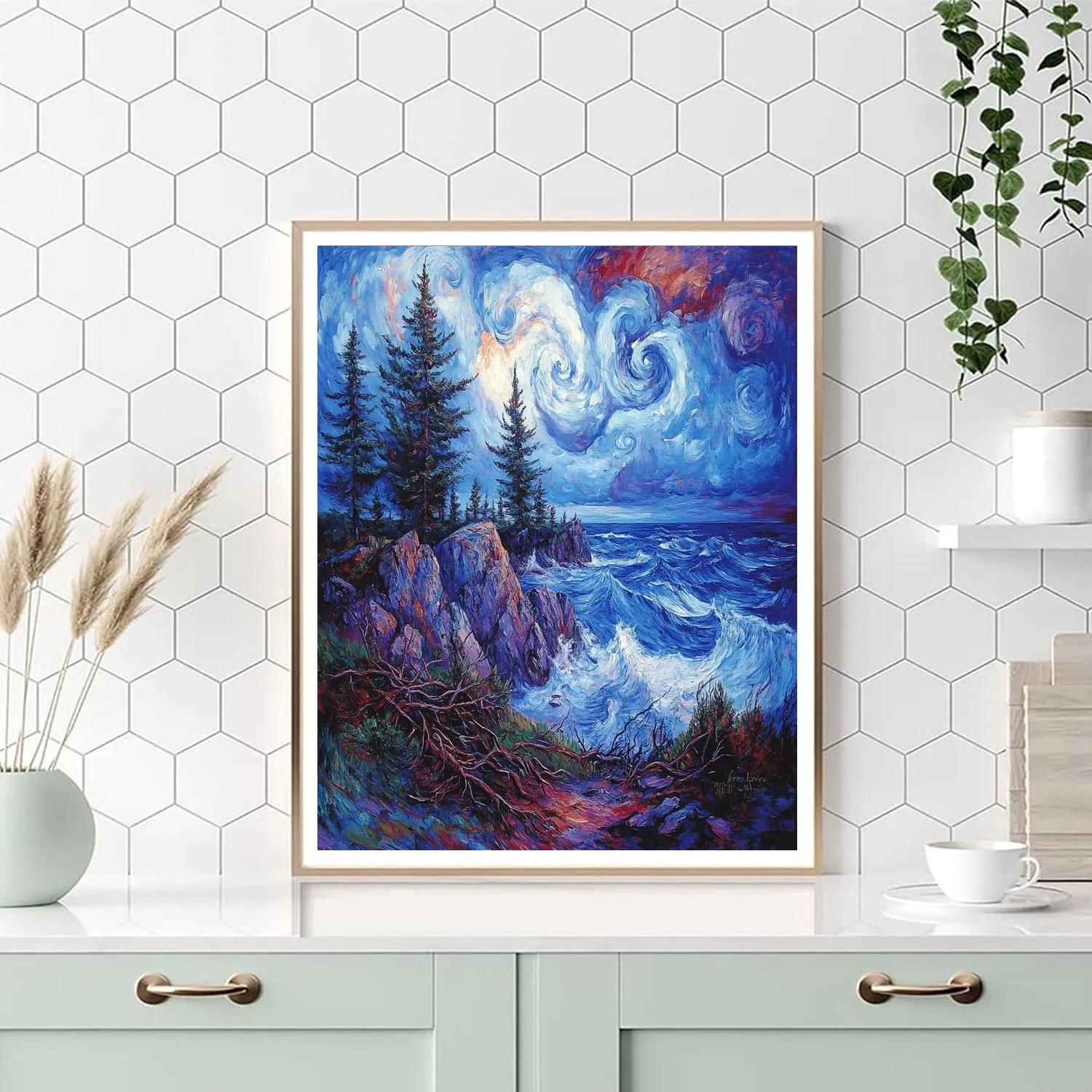 Arthur Lismer Inspired Storm Over Georgian Bay paint by color