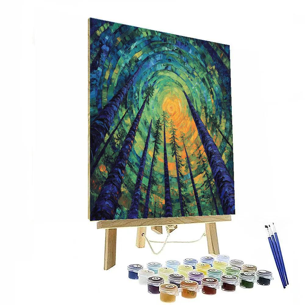 Emily Carr Inspired Swirling Forest Canopy Number painting