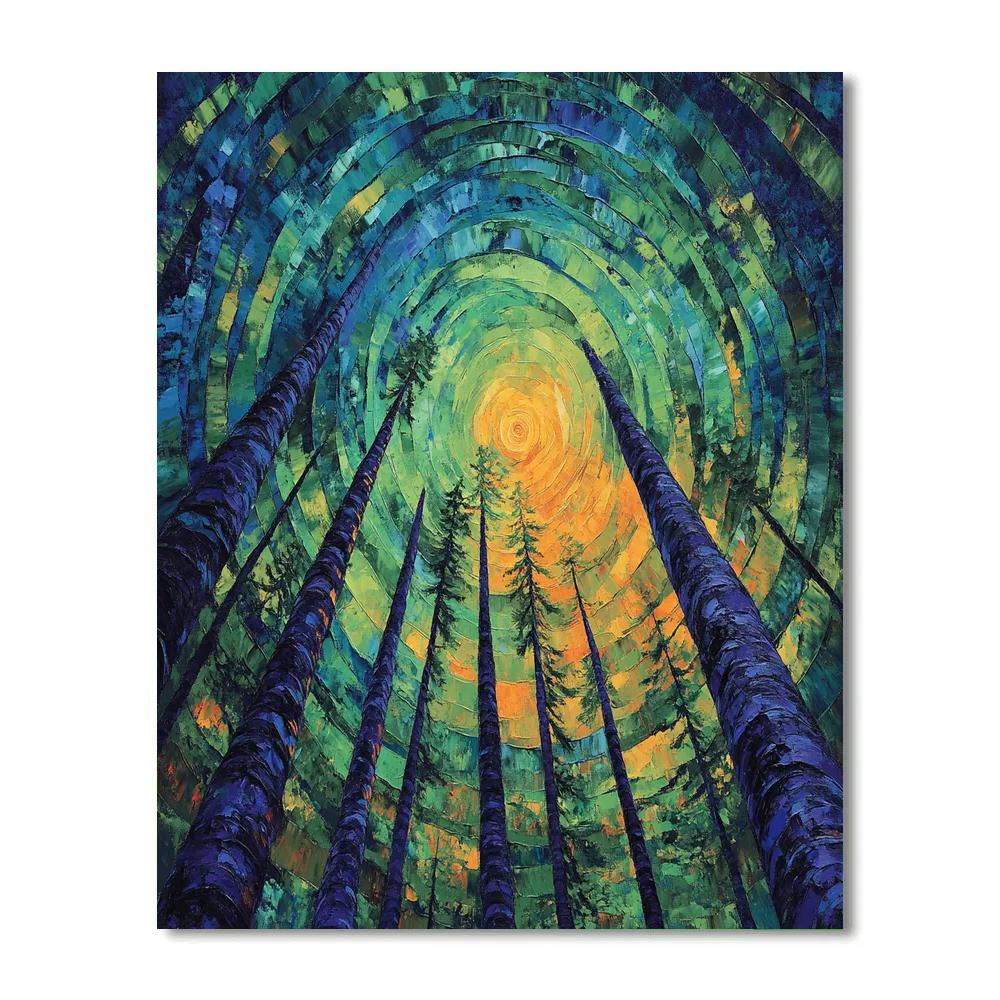 Emily Carr Inspired Swirling Forest Canopy Number painting