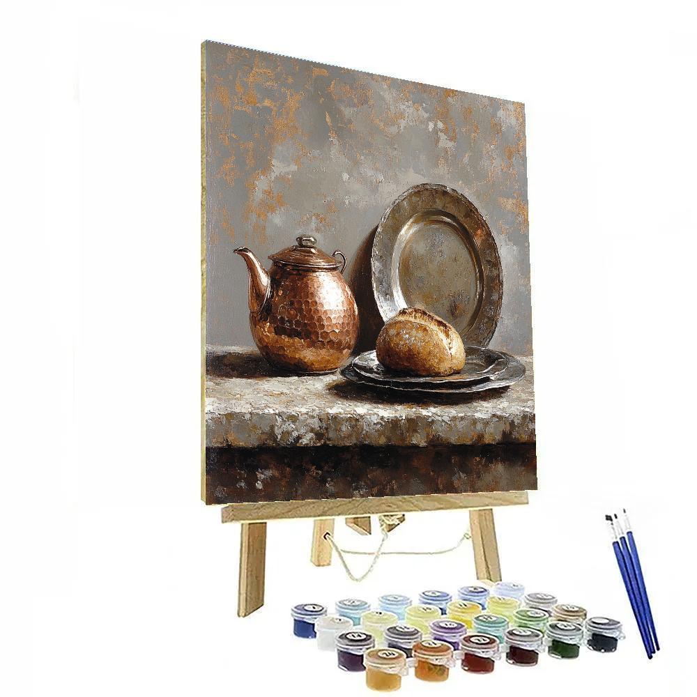 Diego Velázquez Inspired Copper Kettle And Pewter Plate paint by number