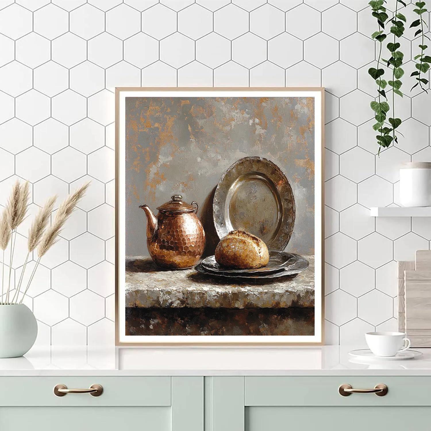 Diego Velázquez Inspired Copper Kettle And Pewter Plate paint by number