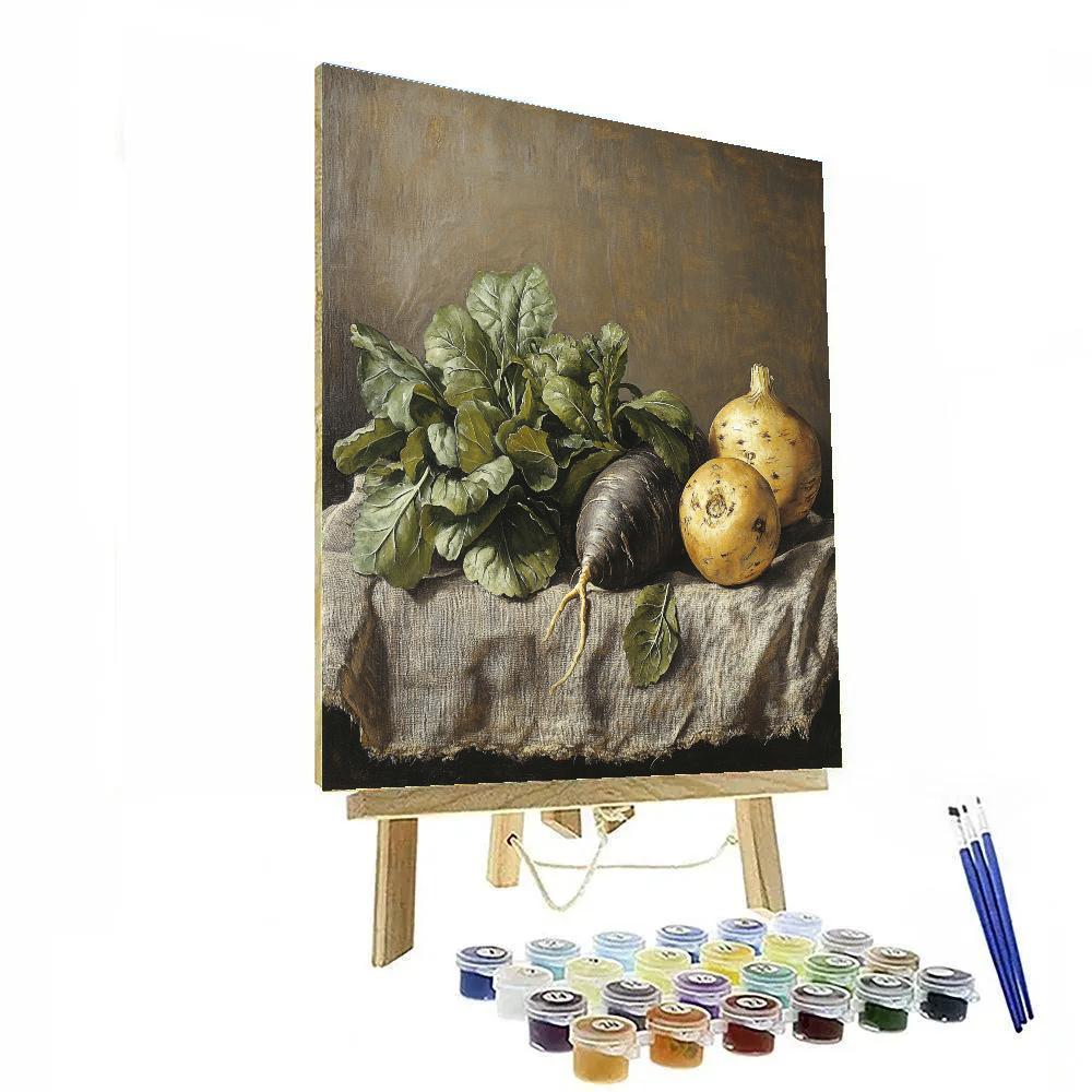 Diego Velázquez Inspired Market Vegetables Ensemble painting number kit