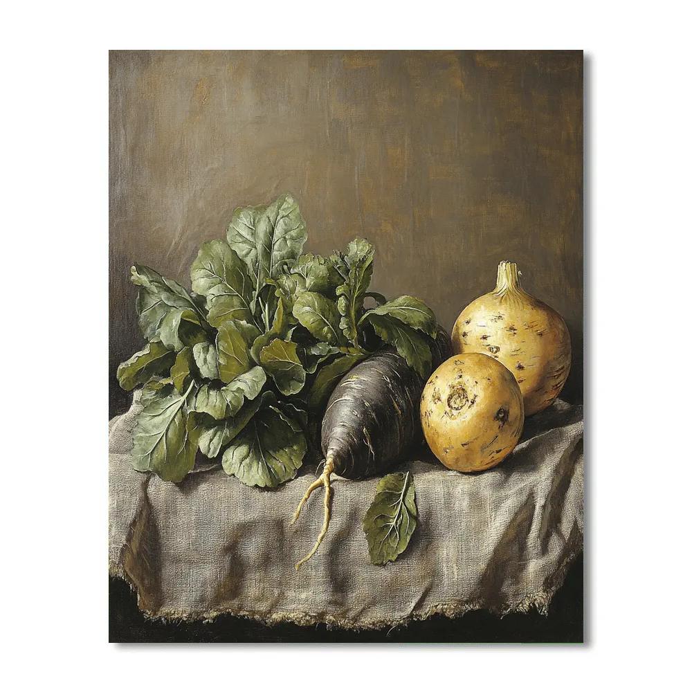 Diego Velázquez Inspired Market Vegetables Ensemble painting number kit