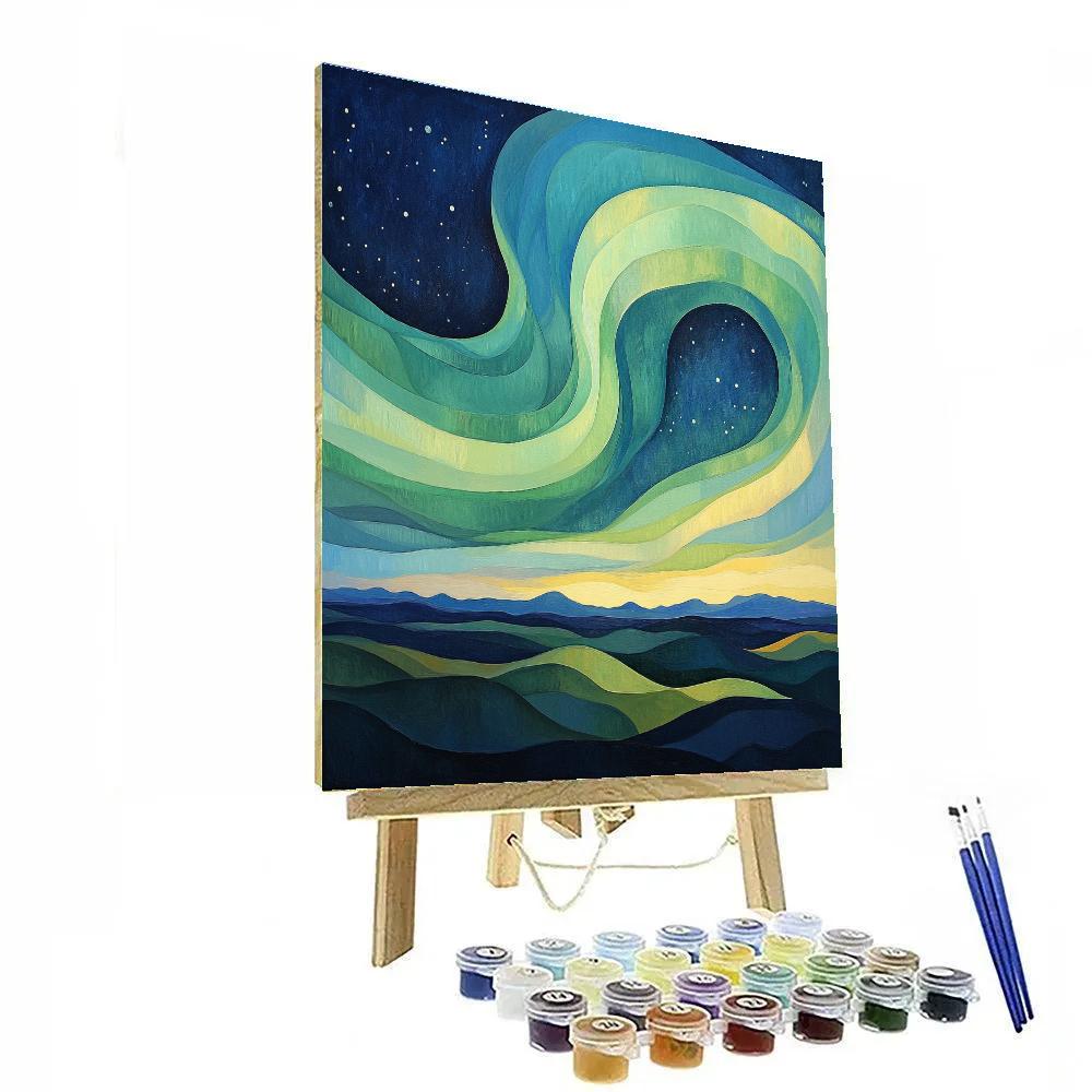 Edvard Munch Inspired Aurora Of Longing Number painting