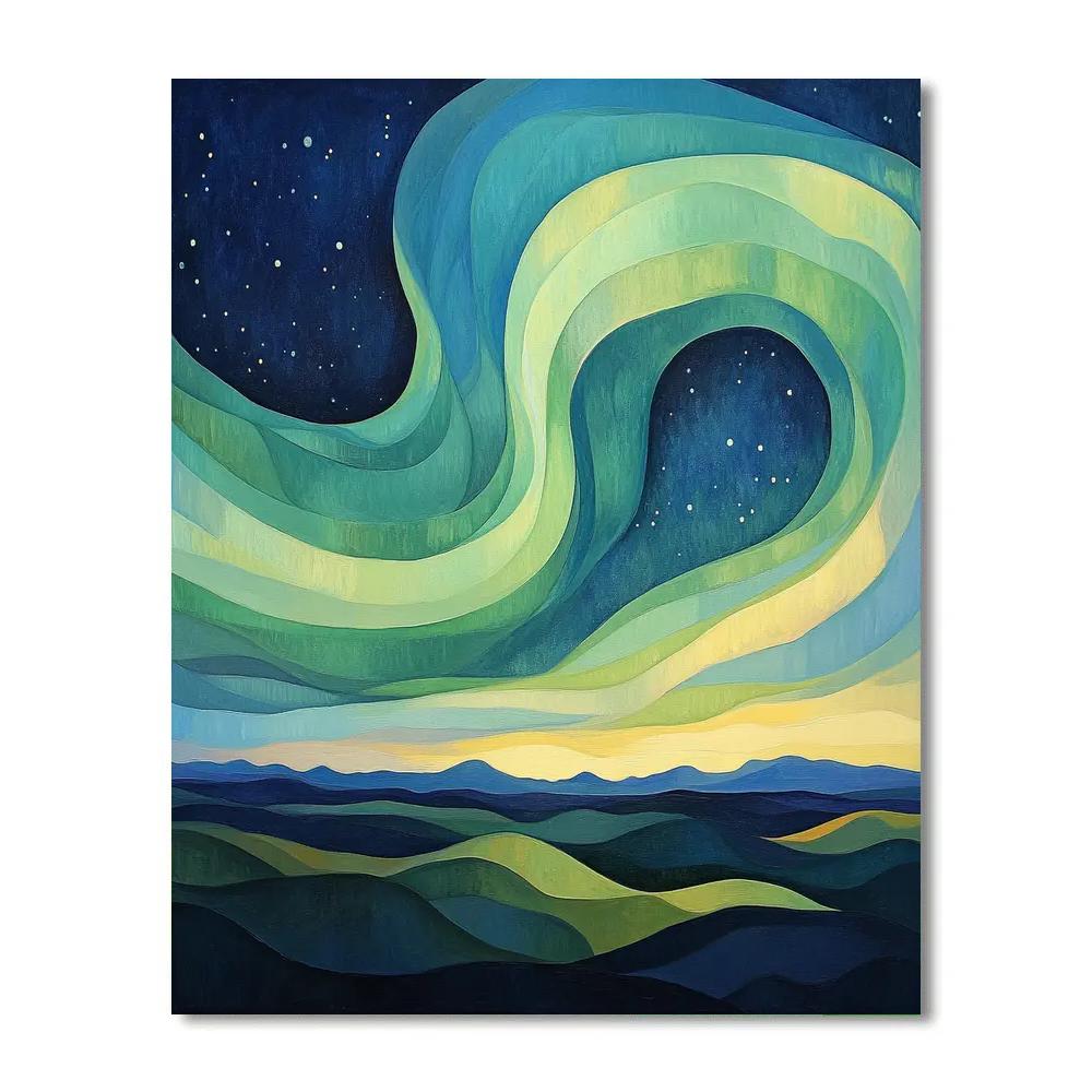 Edvard Munch Inspired Aurora Of Longing Number painting