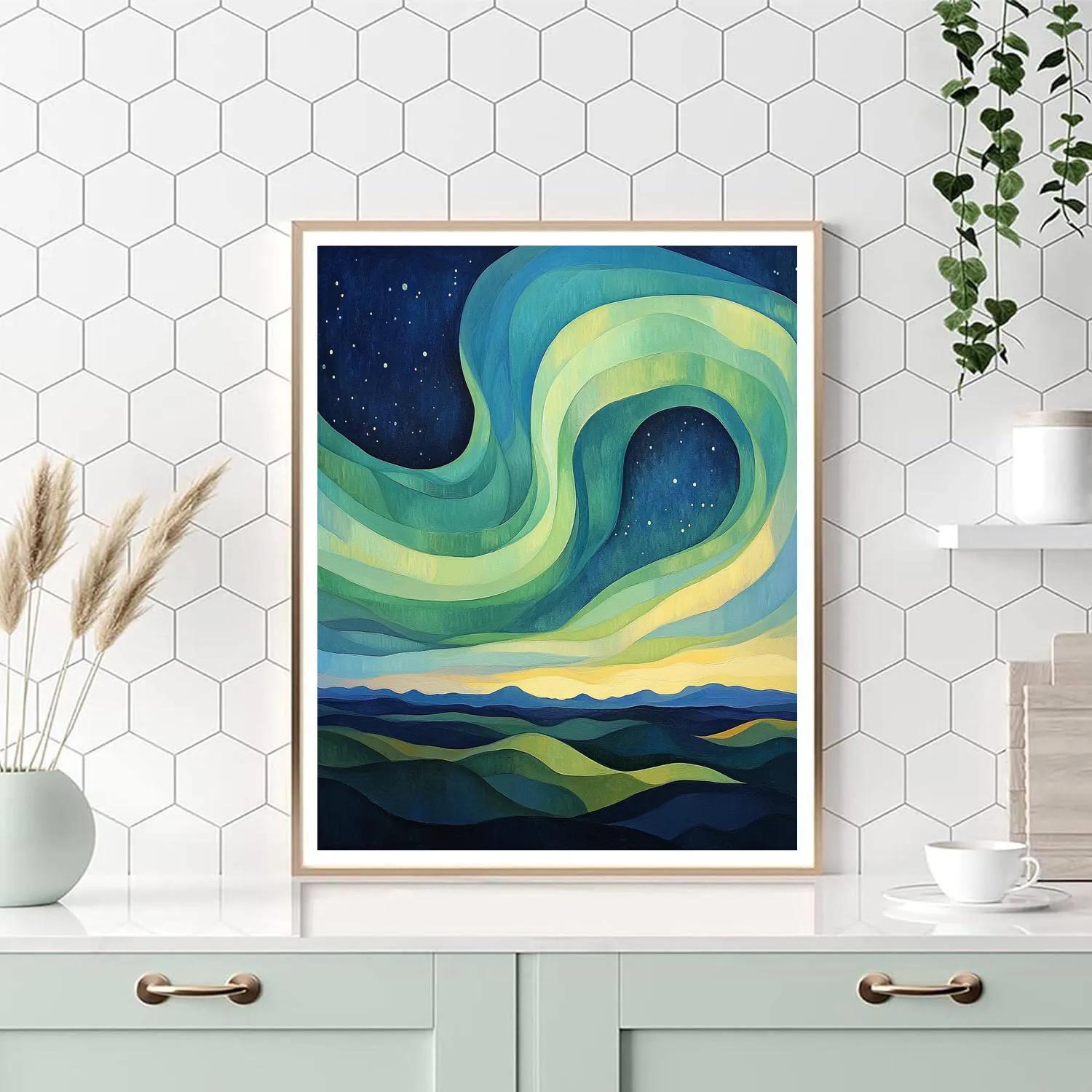 Edvard Munch Inspired Aurora Of Longing Number painting