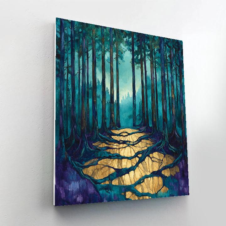 Emily Carr Inspired Cathedral Grove Of Towering Cedars paint by color