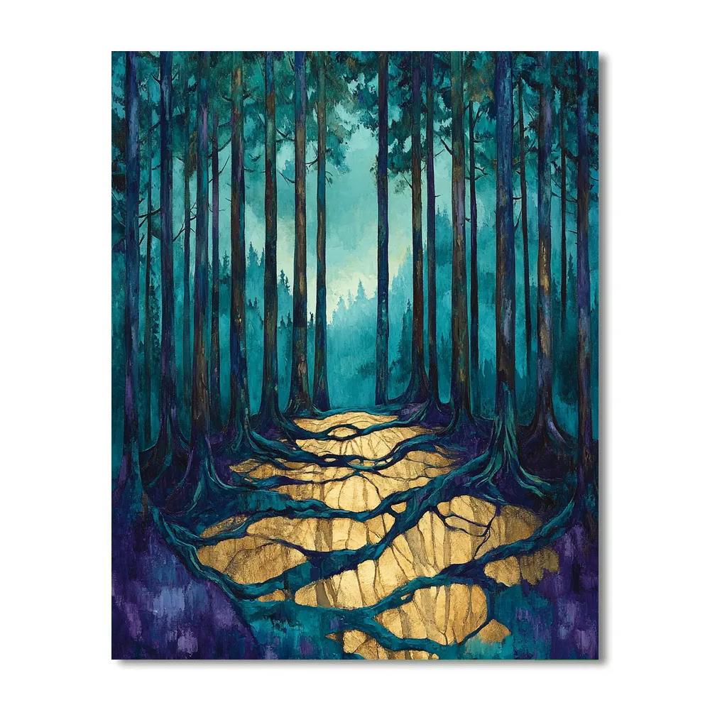 Emily Carr Inspired Cathedral Grove Of Towering Cedars paint by color