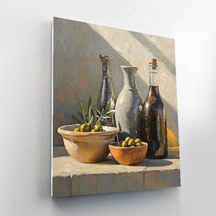 Diego Velázquez Inspired Ceramic Vessels And Olive Oil paint by number