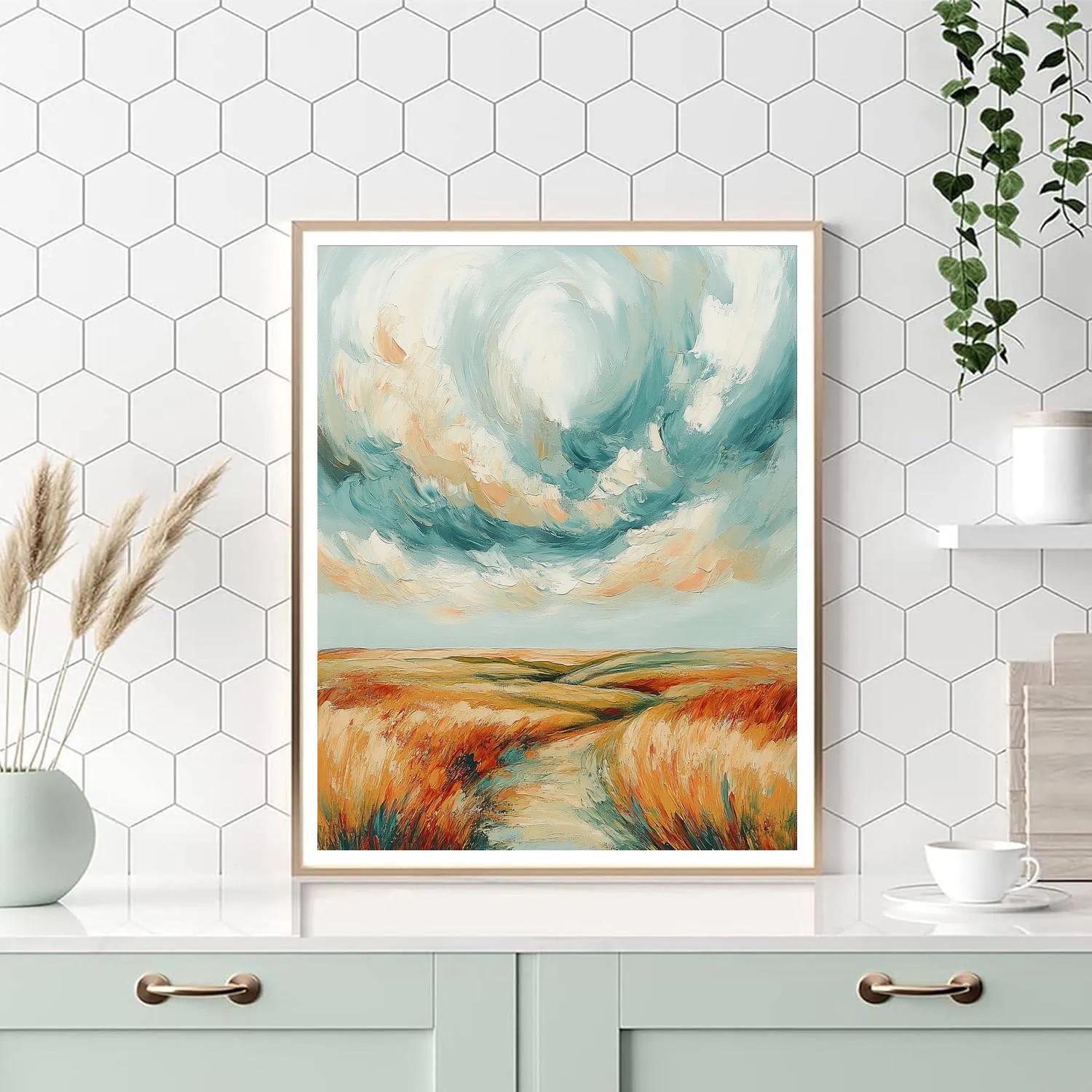 Edvard Munch Inspired Trembling Heathscape painting number kit